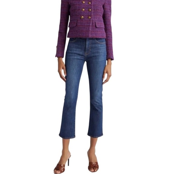 Veronica Beard Denim - Veronica Beard Carly High Kick Flare Jeans High Rise Bright Blue